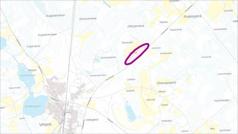 The location of Ingertinmaa on map. Map base: National land survey of Finland.