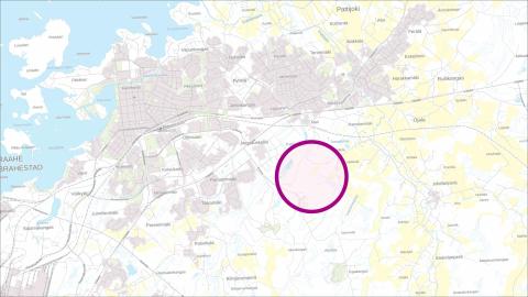 The location of the Pattijärvi Industrial Area on map. Map base: National land survey of Finland.
