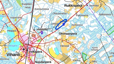Karttakuva Ingertinmaan sijainnista. Taustakartta: Maanmittauslaitos.