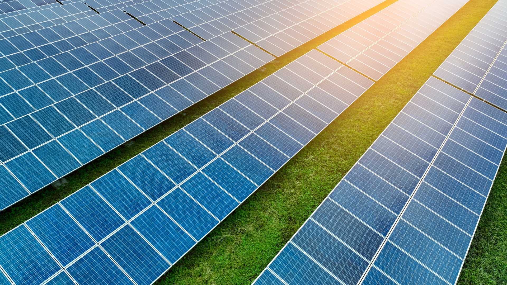 Close-up of solar panels.